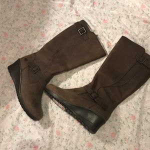 KEEN Wedge Mid-Calf Brown Zipper Boot - Fall Knee Boots